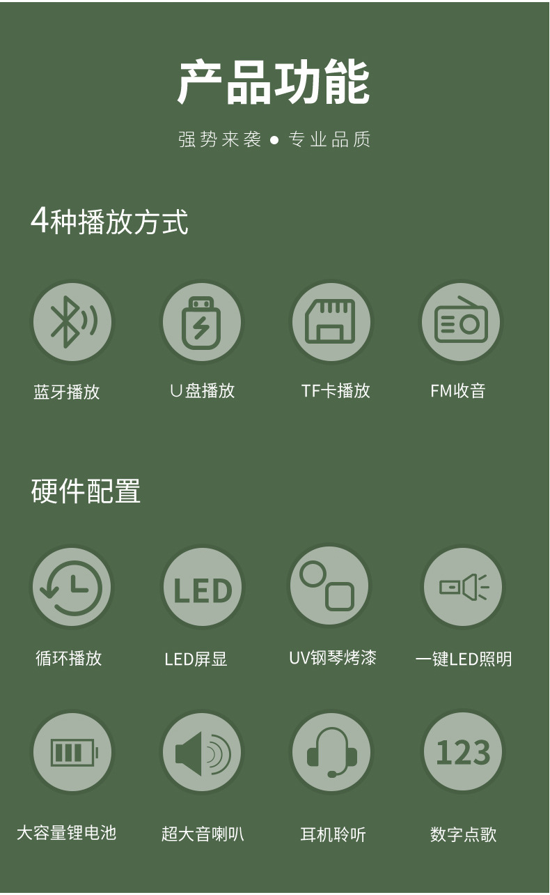 新款老年人调频收音机便携式充电播放器多功能插卡蓝牙音箱唱戏机详情3