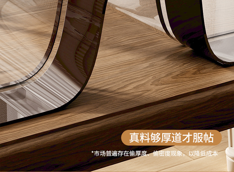 国潮新中式茶几垫古典中国风茶几桌布防水防油免洗pvc半透实木餐桌垫详情18