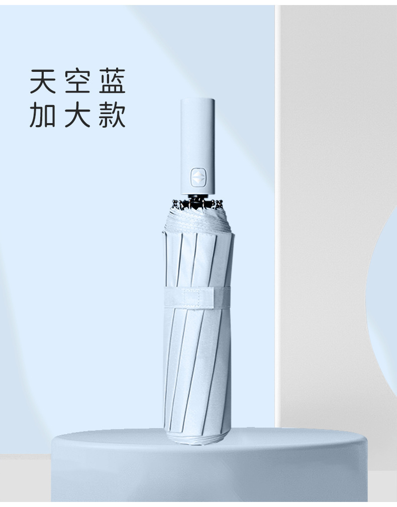 24骨全自动雨伞双人三折晴雨两用商务遮阳伞双龙骨可印制大量批发详情13