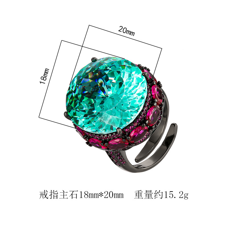 2025新款庄生生珠宝铜底镀金仿真干枯玫瑰轻奢豪镶古戒指石18*20详情2