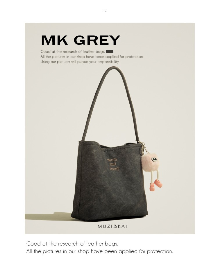 高级质感水桶包女士牛仔腋下包2025新款百搭大容量通勤单肩包女详情6