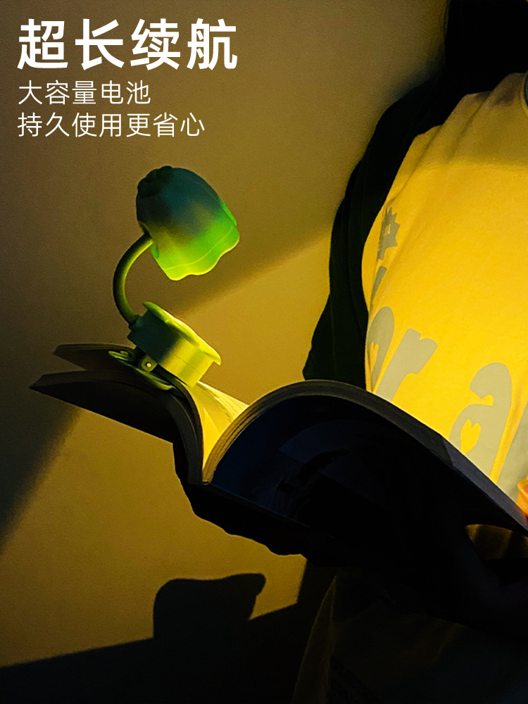 向日葵折叠随身夹子小夜灯可夹可立小夜灯迷你花朵小台灯书签夹子详情15