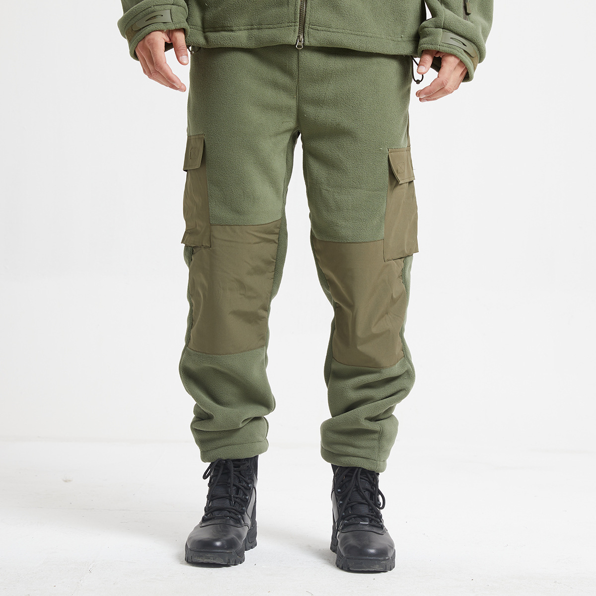 Yitu Chunqiu Outdoor Sports Camouflage stand-up Collar Fleece Jacket Set for cold protection and warmth preservation tactics, Arctic fleece thermal clothing and pants, granular fleece pic 14