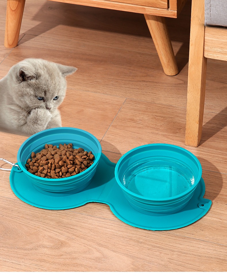 Cross-border pet folding bowl, dog silicone dog bowl, outdoor travel water bowl, portable cat food bowl, dog bowl pic 14