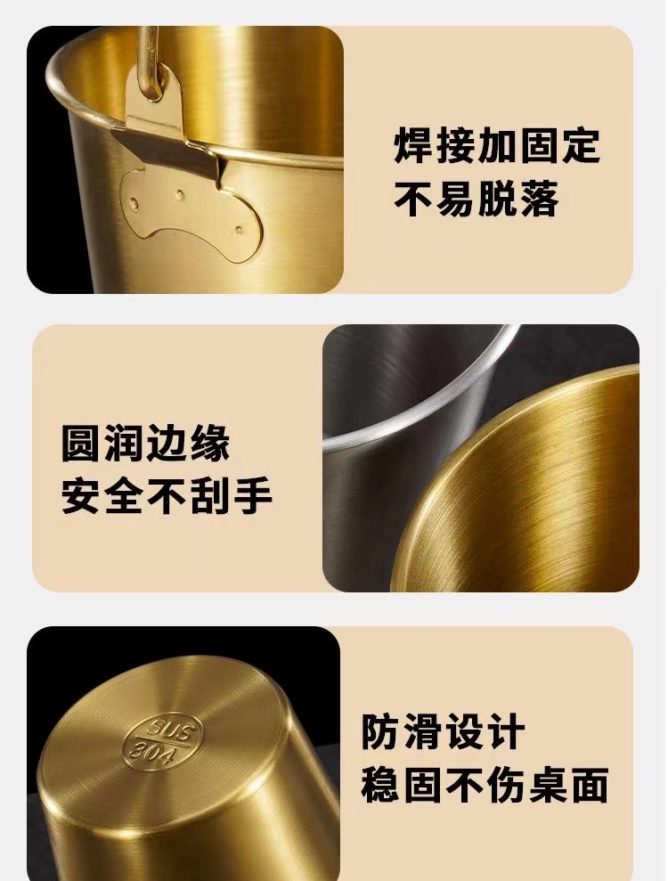 Creative Korean-style 304 stainless steel snack, French fries, fried chicken bucket, KTV bar, ice cube bucket, dining room, fried food bucket, snack basket pic 14