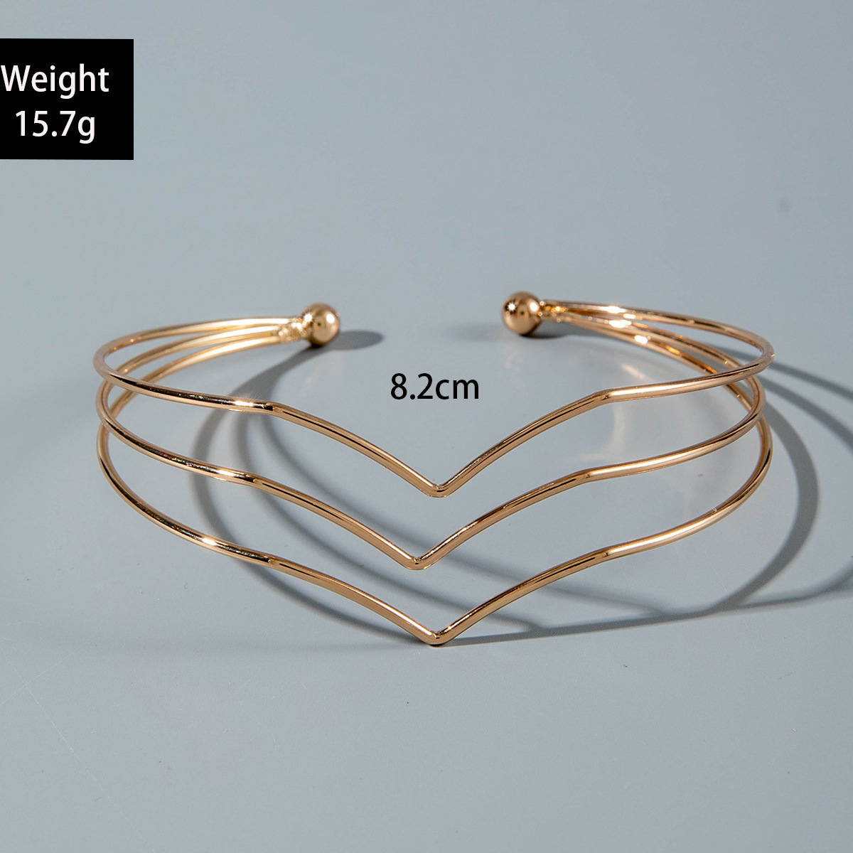 亚马逊跨境个性冷淡风海星手臂镯线条计感蝴蝶环形开口臂镯女详情85