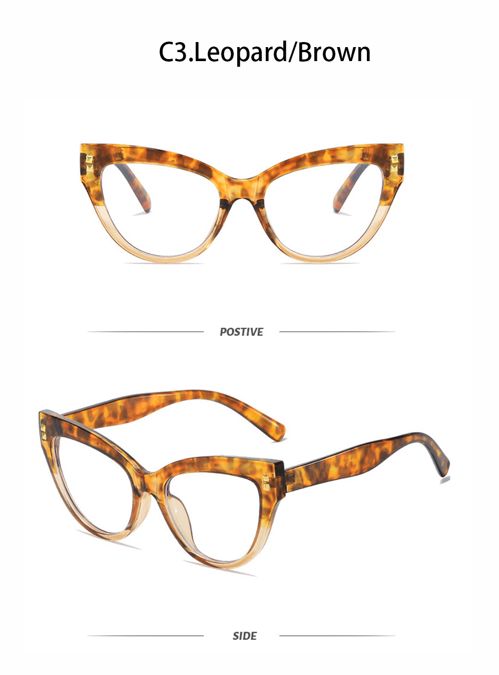New fashionable anti-blue light cat-eye flat glasses, computer glasses, anti-glare and anti-ultraviolet frame glasses, cross-border pic 12