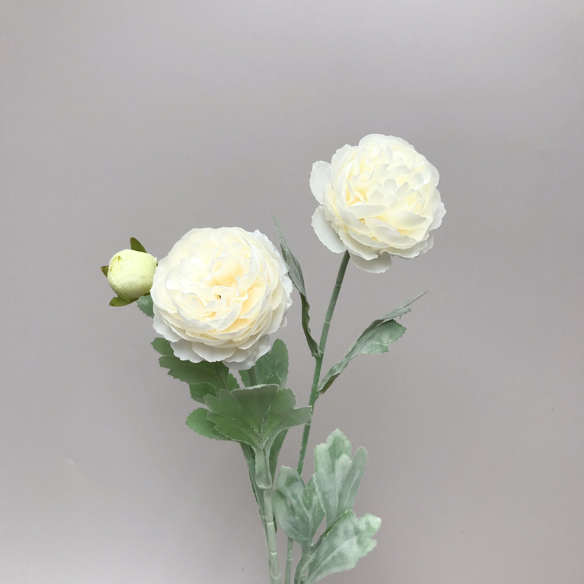 仿真花高级感逼3头洋牡丹露莲植绒场景布置家居装饰绢花批发假花详情11