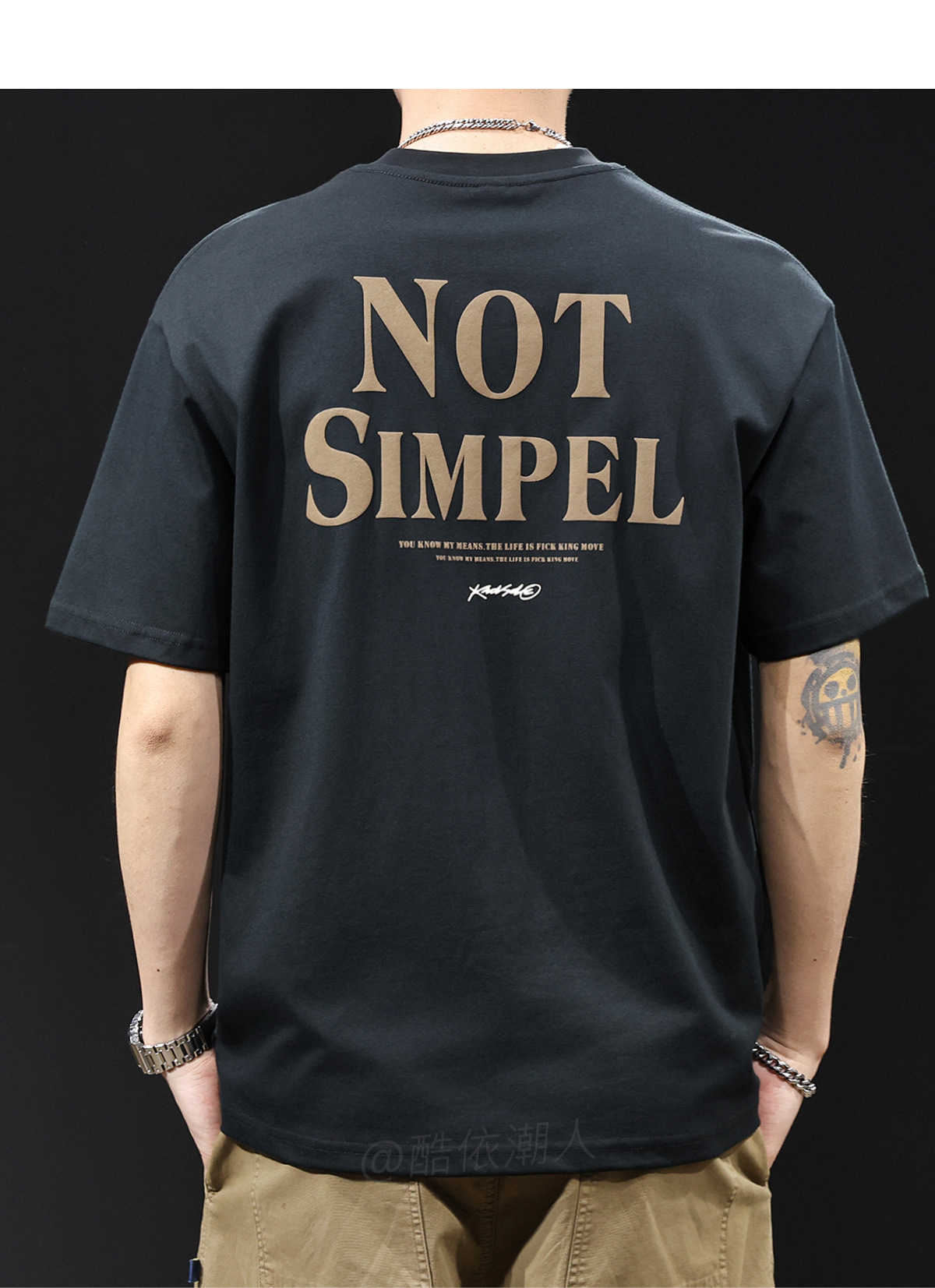 美式复古潮牌冰感科技短袖t恤男士夏季2025新款大码高端印花体恤详情10