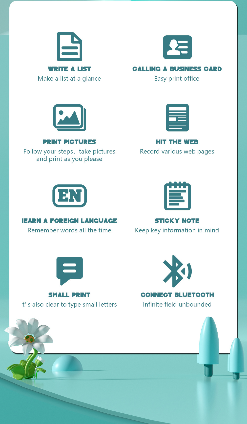 勋尘AI迷你照片打印机小标签打印机手账便签二维码蓝牙热敏打印机详情2