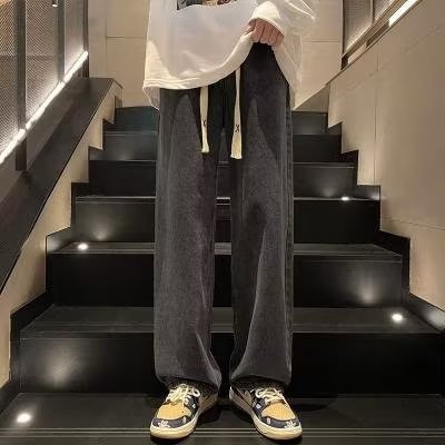 Vintage jeans for men, spring and autumn, straight-leg loose, trendy brand, wide-leg American high street, versatile, casual long pants, summer pic 2