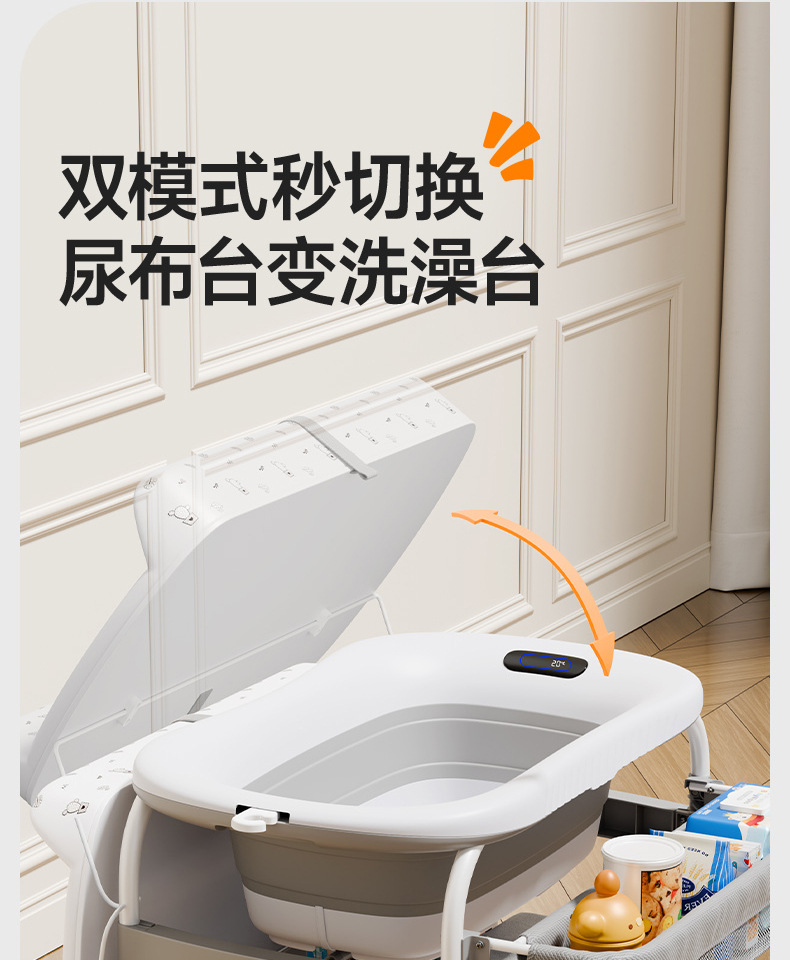 二合一尿布台婴儿护理台新生儿换尿布台按摩抚触宝宝多功能可折叠详情6