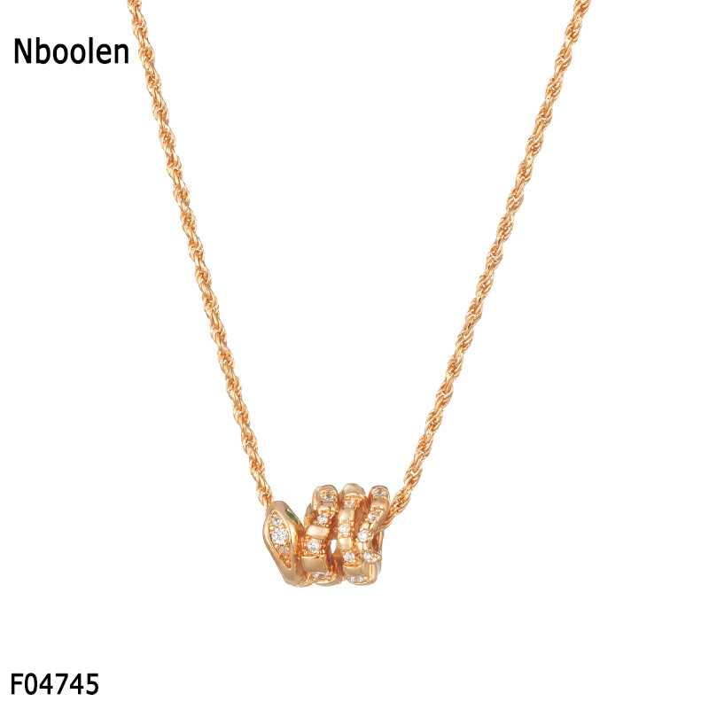 柏伶满钻灵蛇项链女式轻奢铜合金镀玫瑰金蛇骨灵蛇锁骨链潮流饰品详情5