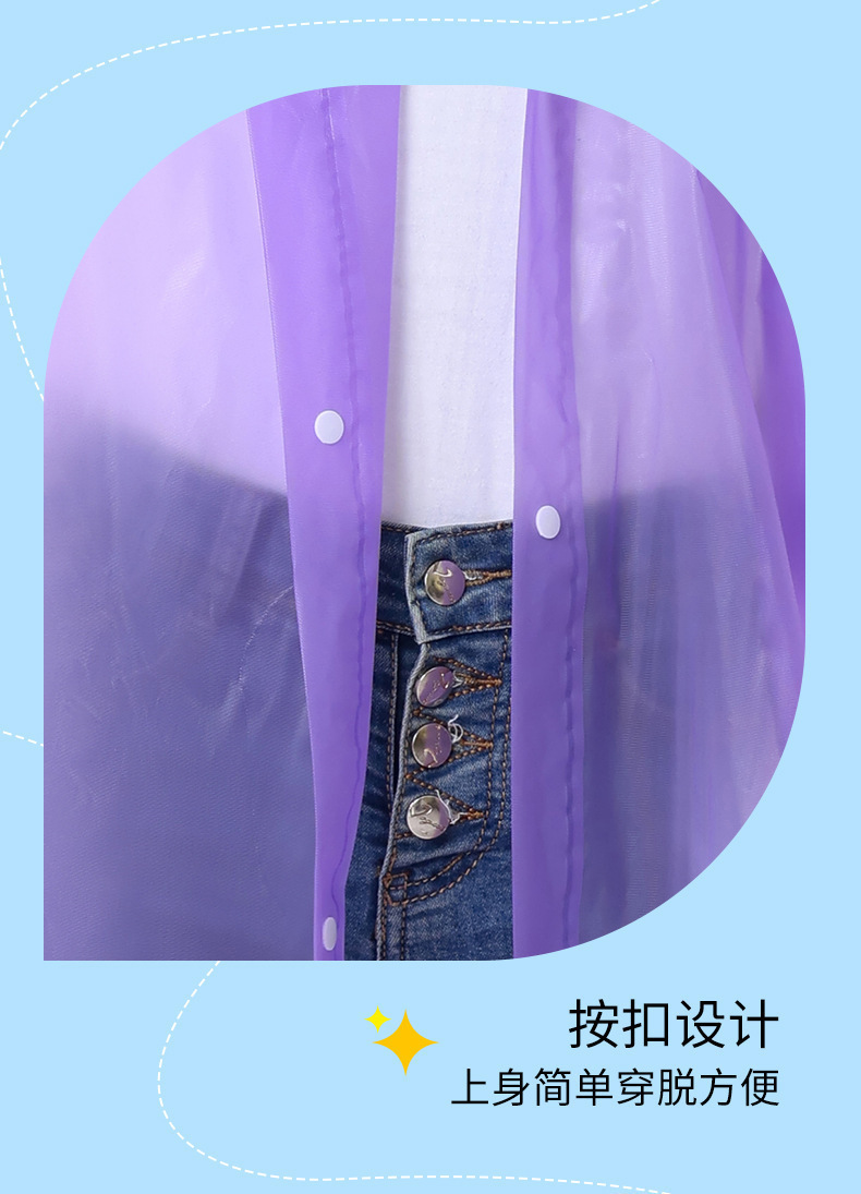 Non-disposable eva one-piece raincoat thickened adult outdoor travel portable raincoat manufacturer wholesale pic 7