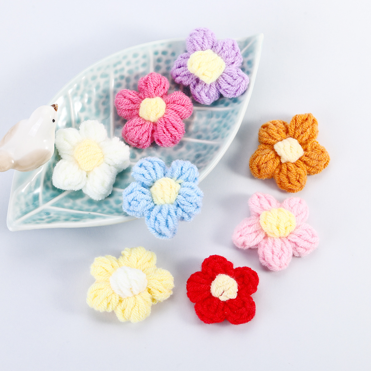 Cute handmade choux pastry, cotton, wool, thread, flower diy accessories, corsages, clothing accessories, bag pendants materials pic 10