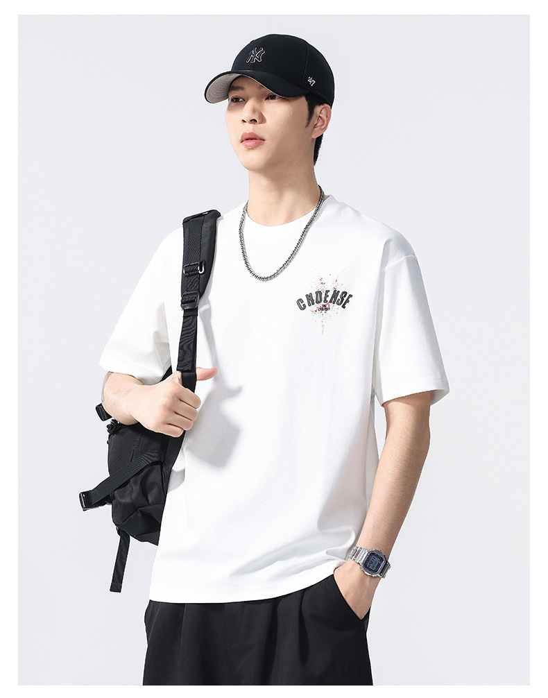 Summer new graffiti painting loose short-sleeved T-shirt for men 2025 Thin casual printed half-sleeved T-shirt pic 11