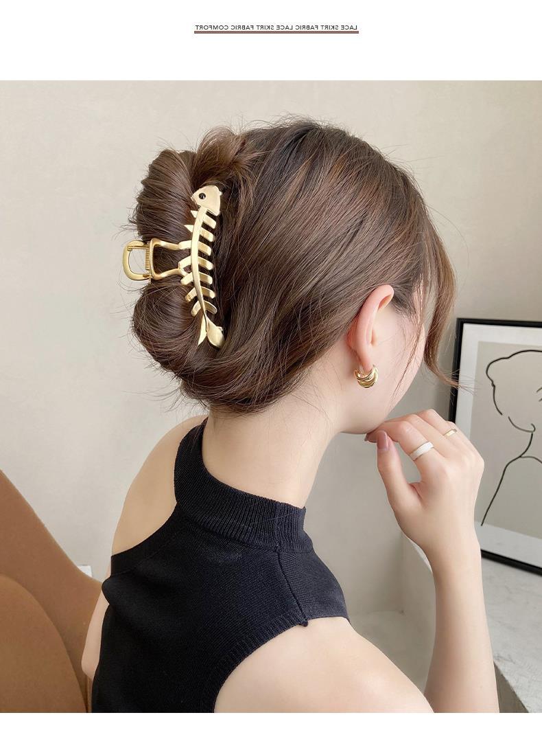 Fishbone hair clips for women in summer, back of the head clips, headwear, metal hair clips, new popular hair grips, shark clips pic 11