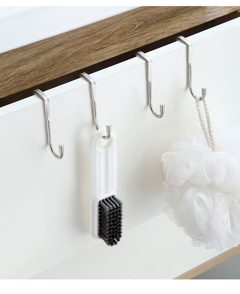 Stainless steel bedside cabinet door hooks, dormitory double hooks, S-shaped hooks, clothes hanging, bathroom and kitchen hanging racks, S-shaped hooks behind the door pic 4