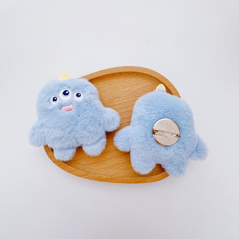 ins可爱卡通毛怪胸针毛绒小怪兽书包钥匙配饰玩偶diy围巾手工辅料详情18