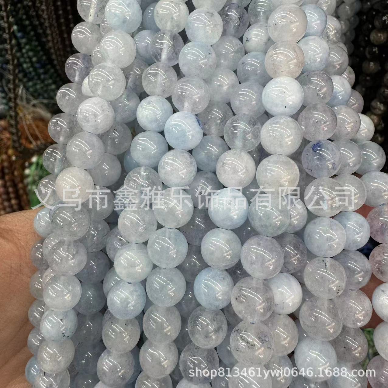 厂家直销海蓝宝水晶圆珠优化蓝水晶串珠聚宝盆半成品diy饰品配件详情6
