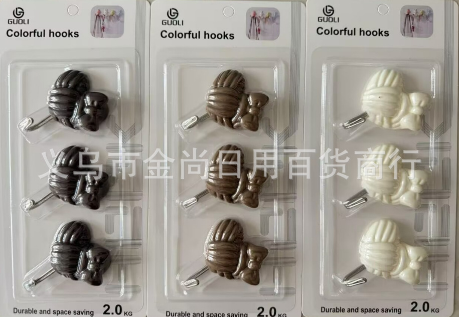 趣味爱心花朵塑料挂钩粘钩免打孔无痕强力书包挂衣钩厨房挂勾详情4