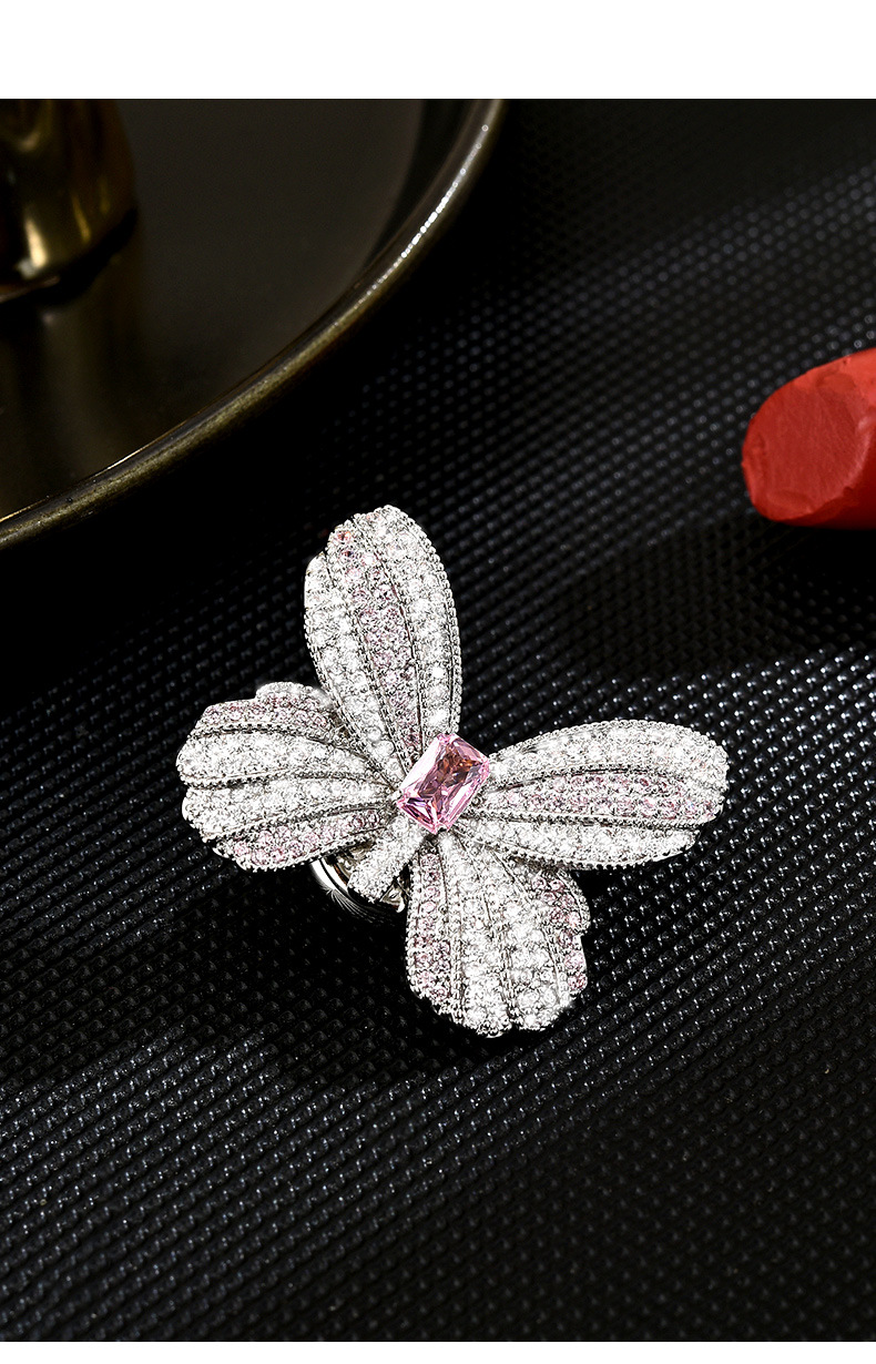 韩系梦幻粉钻甜美少女蝴蝶磁吸扣百搭精美通勤衬衫礼裙防走光胸花详情17