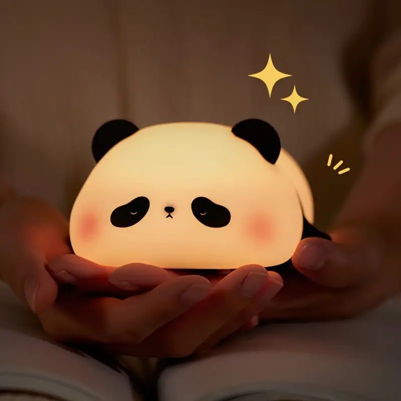 时光秀小熊猫硅拍拍小夜灯 panda国宝花花头头夜灯睡眠灯母婴群体详情6