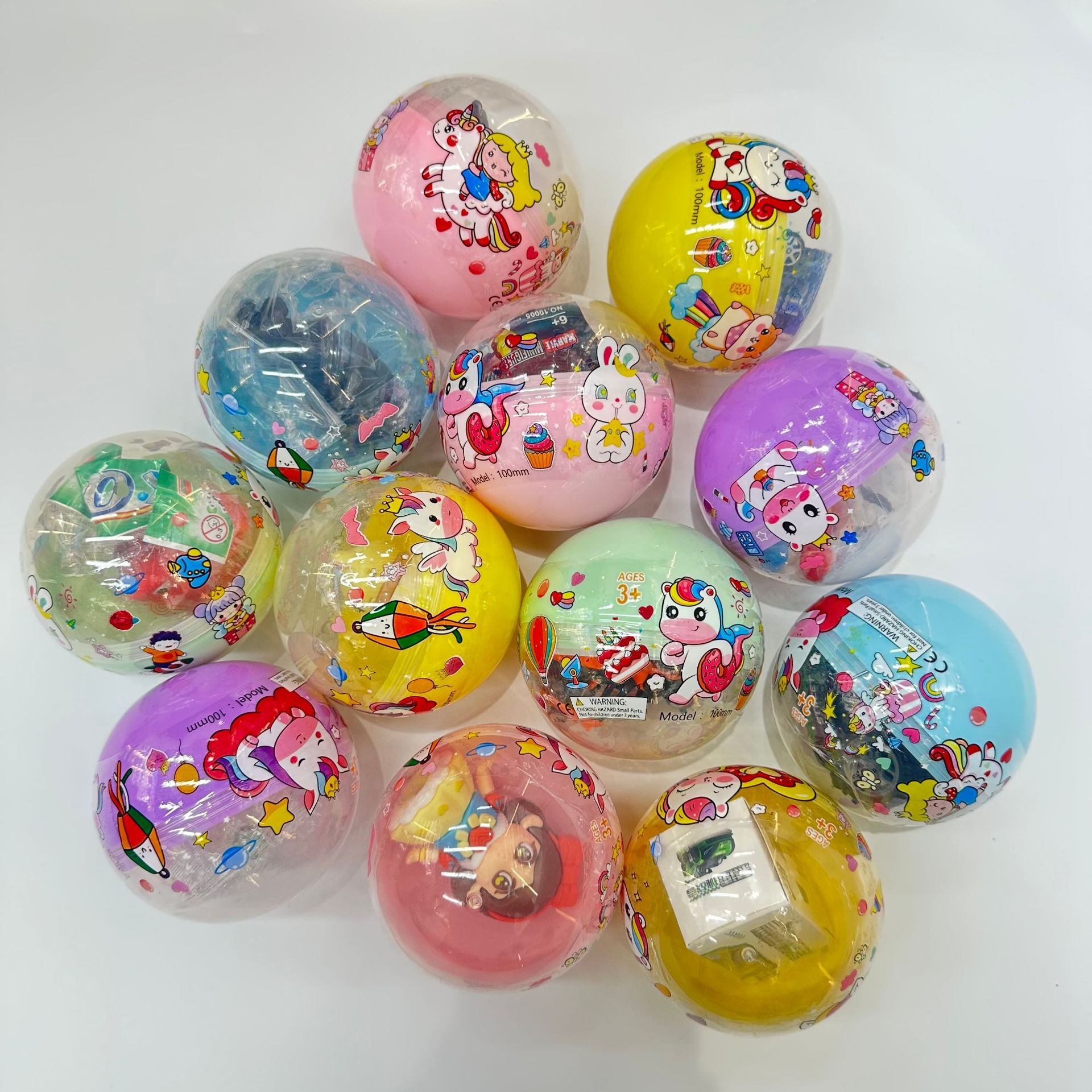 电玩城爆款100号扭蛋球半透明覆膜款商超扭扭乐游艺100mm扭蛋球详情2