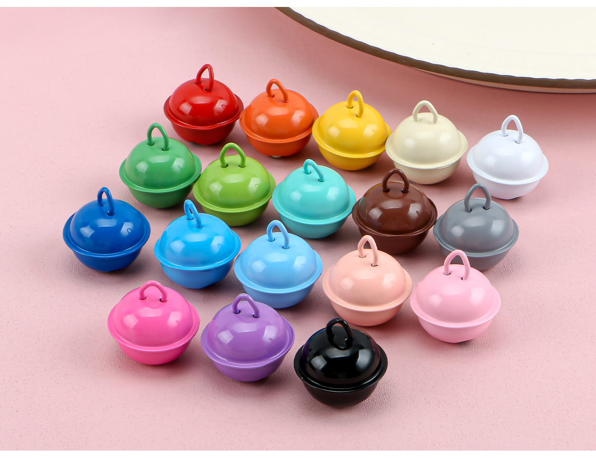 14-22mm single-character spray-painted colored bell pendant, small pendant, diy keychain accessory, pet small round bell pic 26