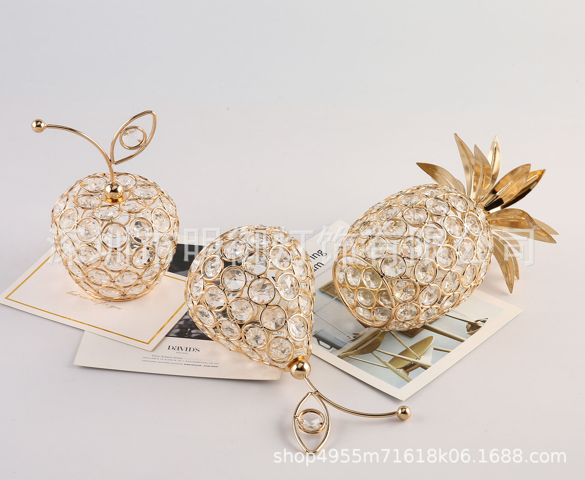 2022网红款欧式创意水晶工艺品苹果雪梨菠萝造型家居装饰摆件直销详情12