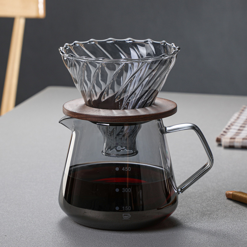 Wholesale glass hand-brewed coffee pot sets, coffee filter cups, sharing POTS, coffee brewing POTS, and coffee utensils can be printed with loge pic 14