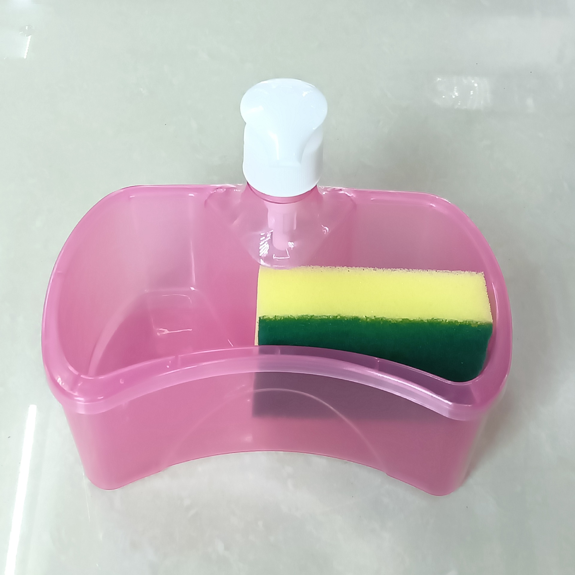 跨境厨房清洁洗洁精加液器按压自动皂液器出液盒洗碗刷组合给皂器详情15