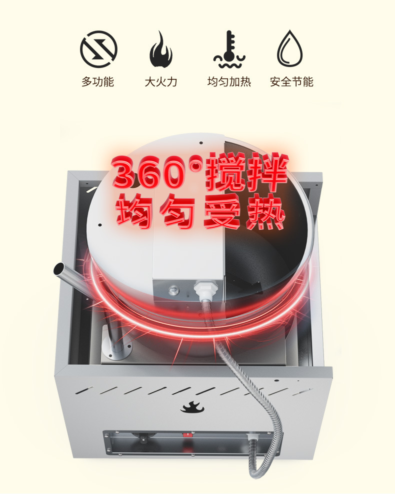 Commercial single-pot popcorn machine, fully automatic vegetable cutter, pulping and chopping machine, three-in-one kitchen equipment pic 9