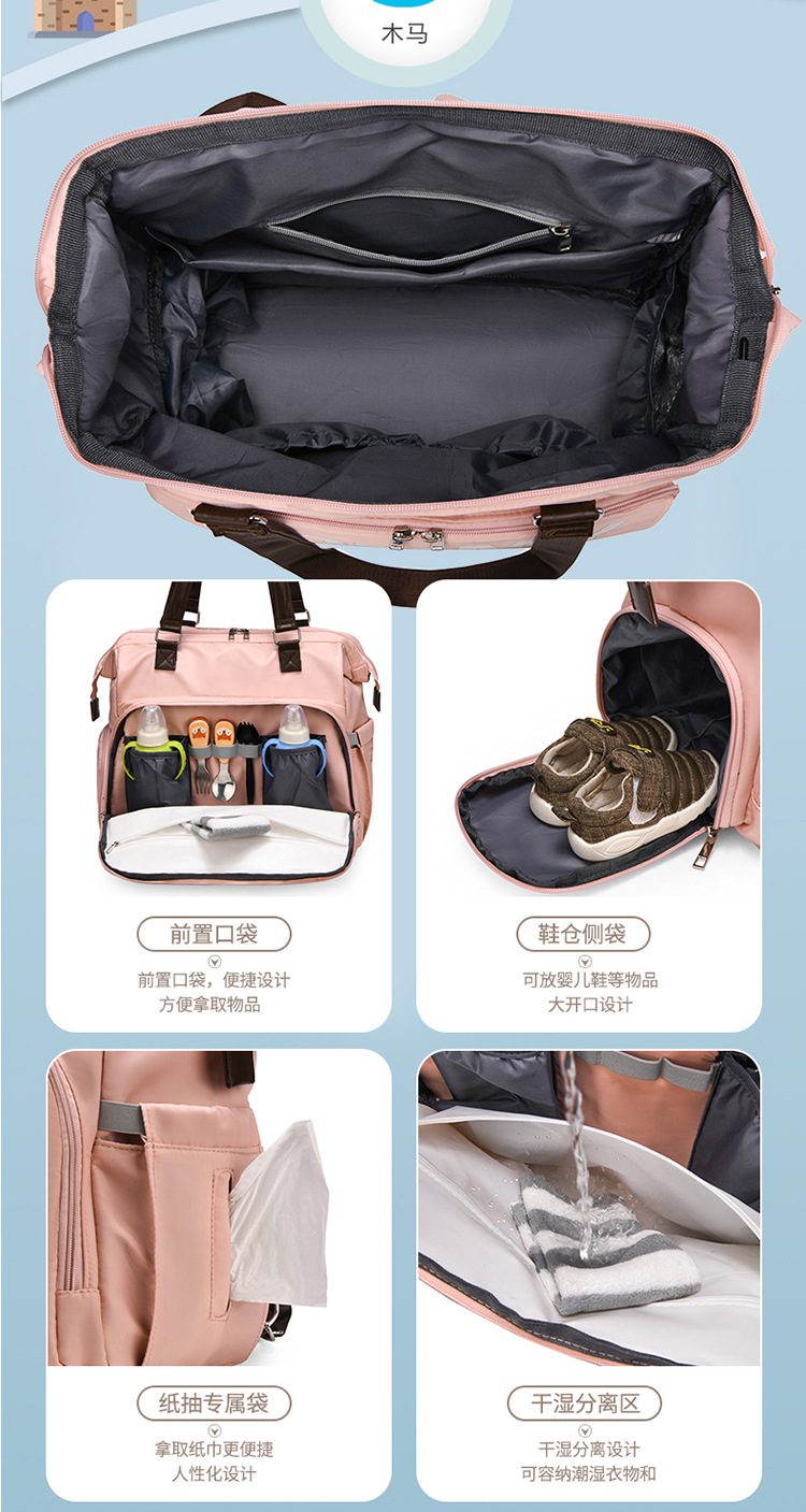 新款大容量多功能三用斜挎保温母婴包待产包妈咪包双肩背包妈妈包详情7