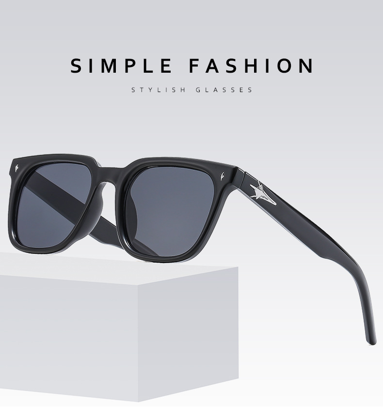 2025 new square-framed sunglasses, UV-blocking sunglasses, street style fashion and internet-famous glasses pic 2