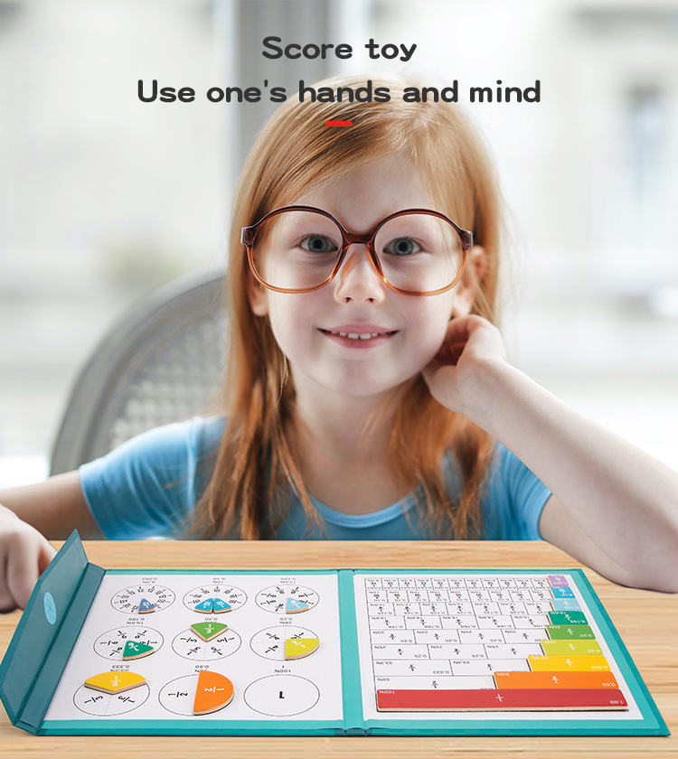 磁性分数学习盘演示器磁力磁吸分数盘三年级数学教具分子分母加减详情3