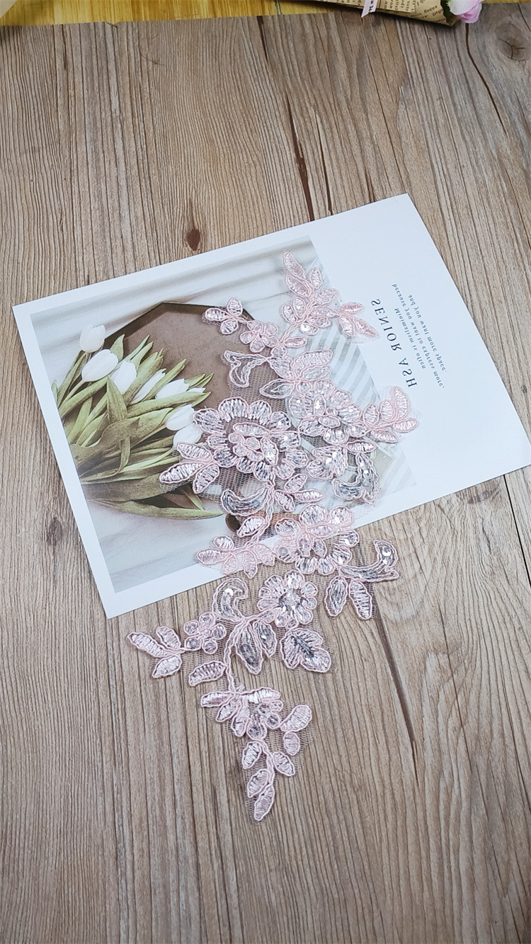 Wedding dress embroidery decals, matching flowers, DIY Barbie doll materials, white, red, black lace, clothing accessories pic 5