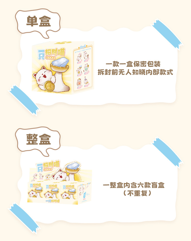 Cartoon wealth-attracting Cat crystal blind box creative design, cute cat desktop decoration, cute and fun crystal blind box with light pic 6