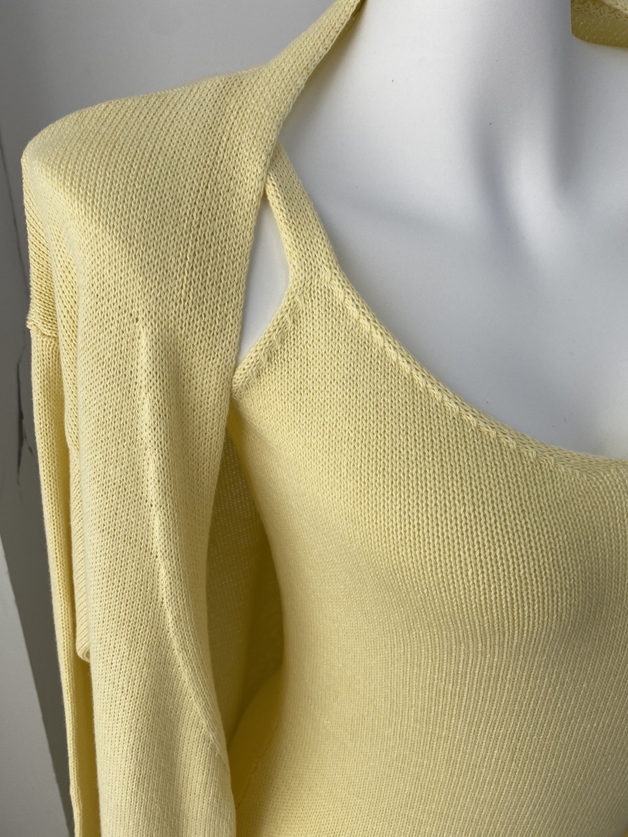 2025 Cross-border Bestseller Pure Cotton Knitted Set: Sexy Deep V halter long Dress + Lazy cardigan: Soft and skin-friendly pic 6