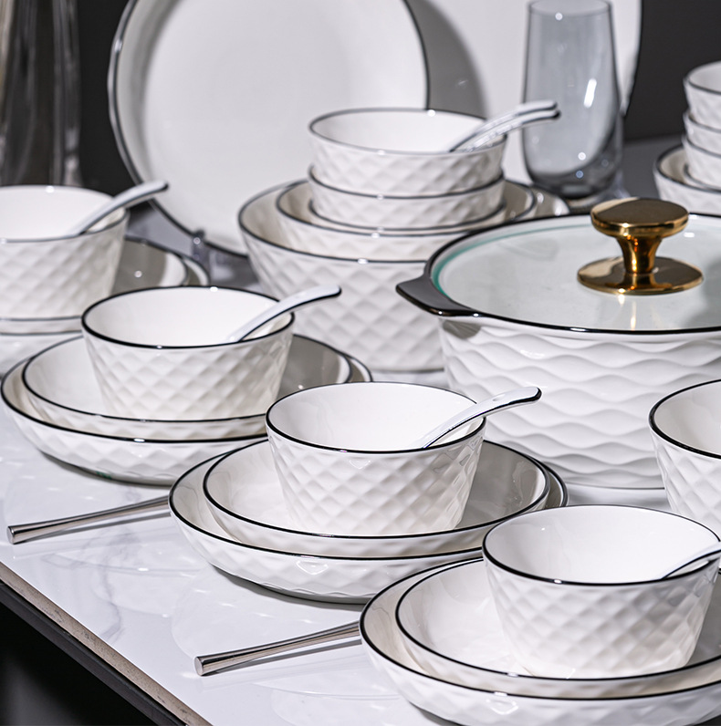 碗碟套装家用碗家用2023新款碗盘碗具轻奢餐具碗新居乔迁新碗套装详情24