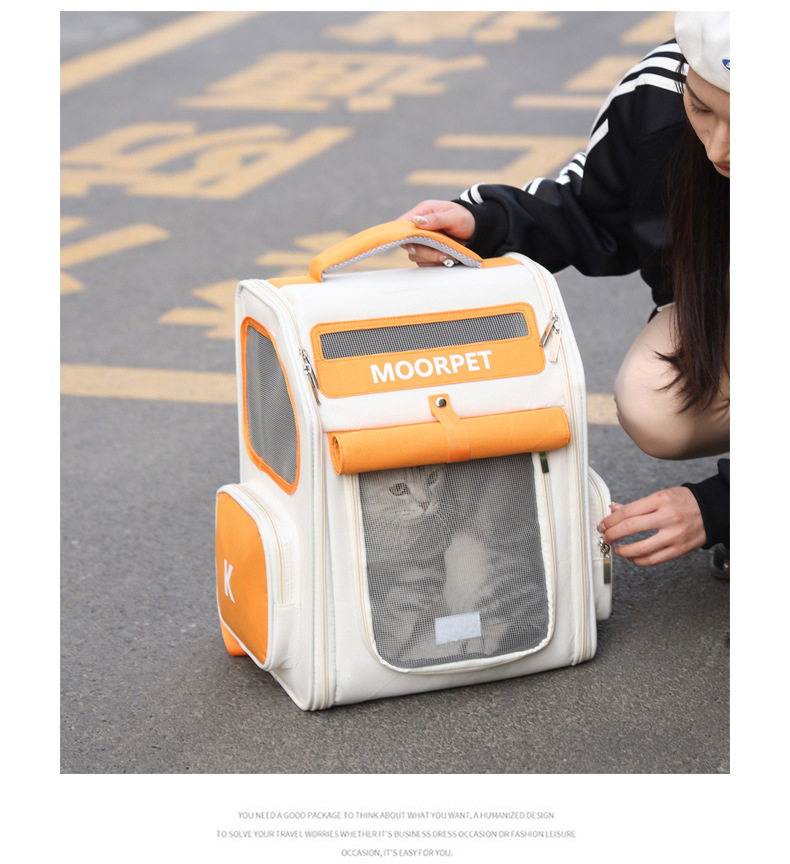 Fabricante de suministro directo bolsa de gato bolsa transpirable multicolor opcional llevar afuera ambos hombros transpirable alto nivel de apariencia mochila de viaje para mascotas pic 16