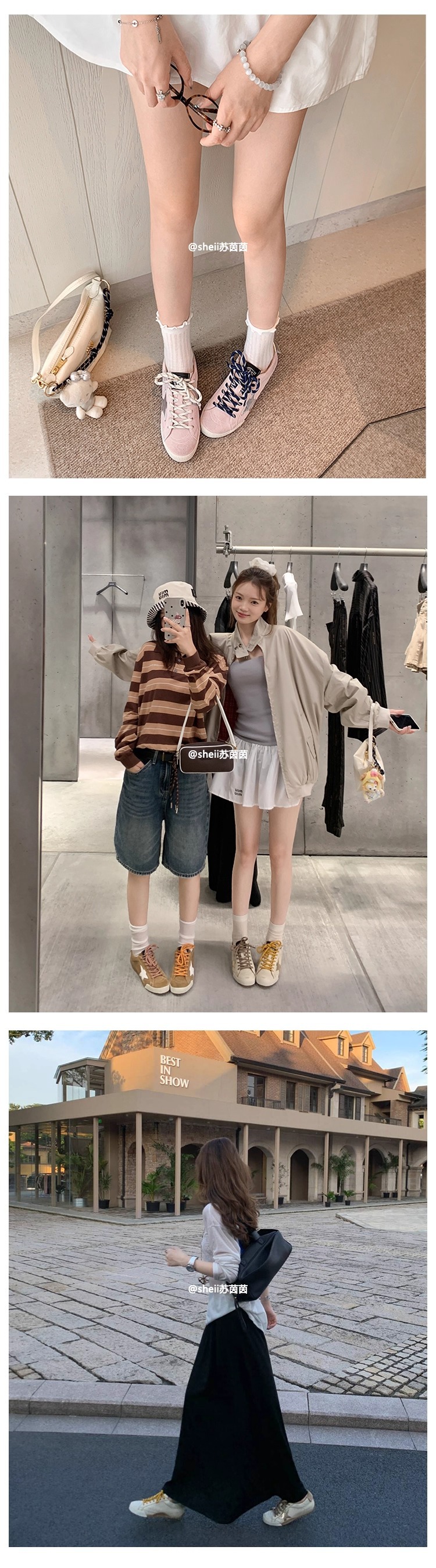 【苏茵茵】二代版~擦色小牛皮复古鸳鸯带板鞋女星星鞋厚底小脏鞋详情4