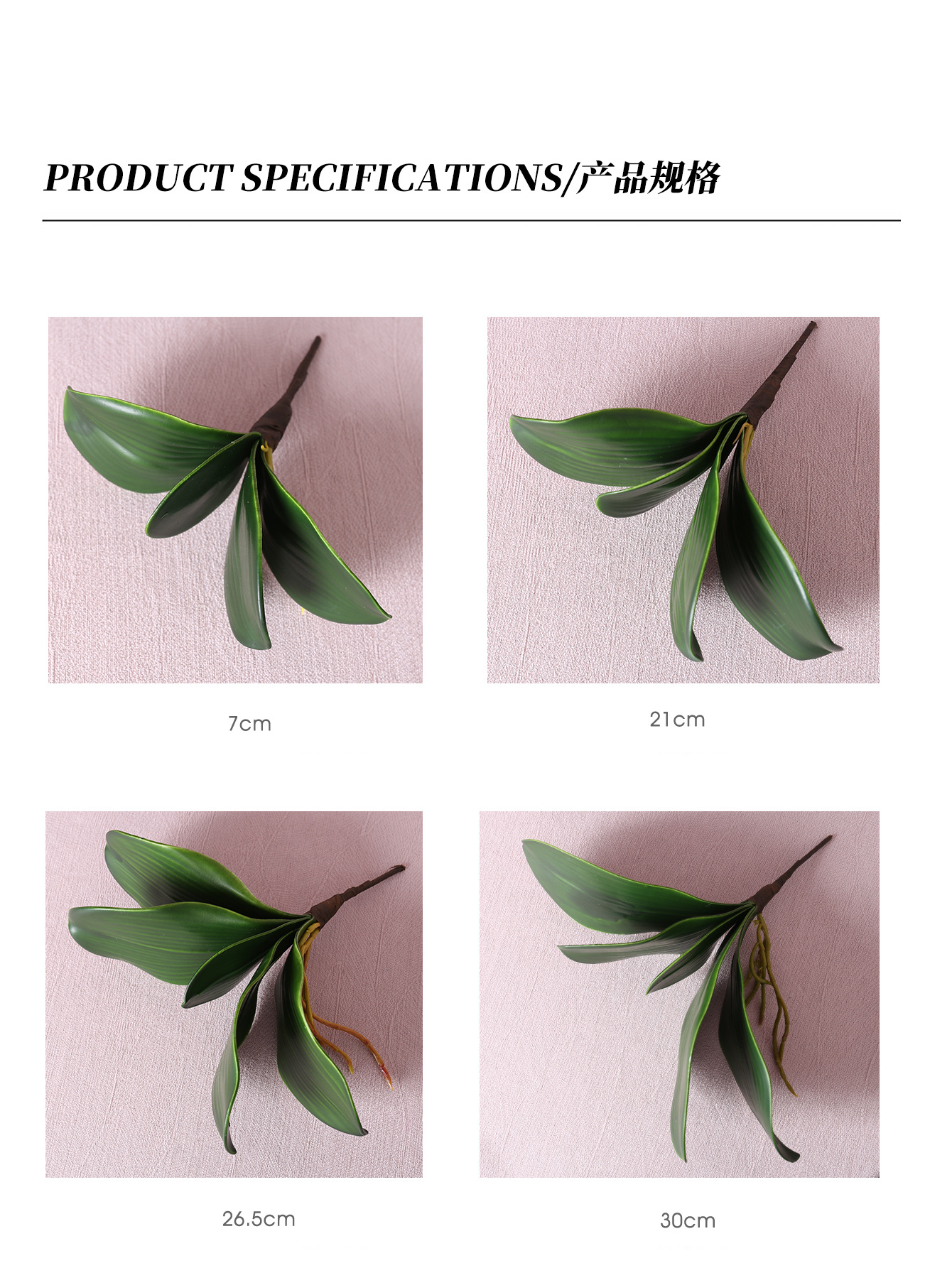 仿真蝴蝶兰叶手感软胶PU君子兰叶高档EVA蝴蝶兰叶丝网花配件插花详情4