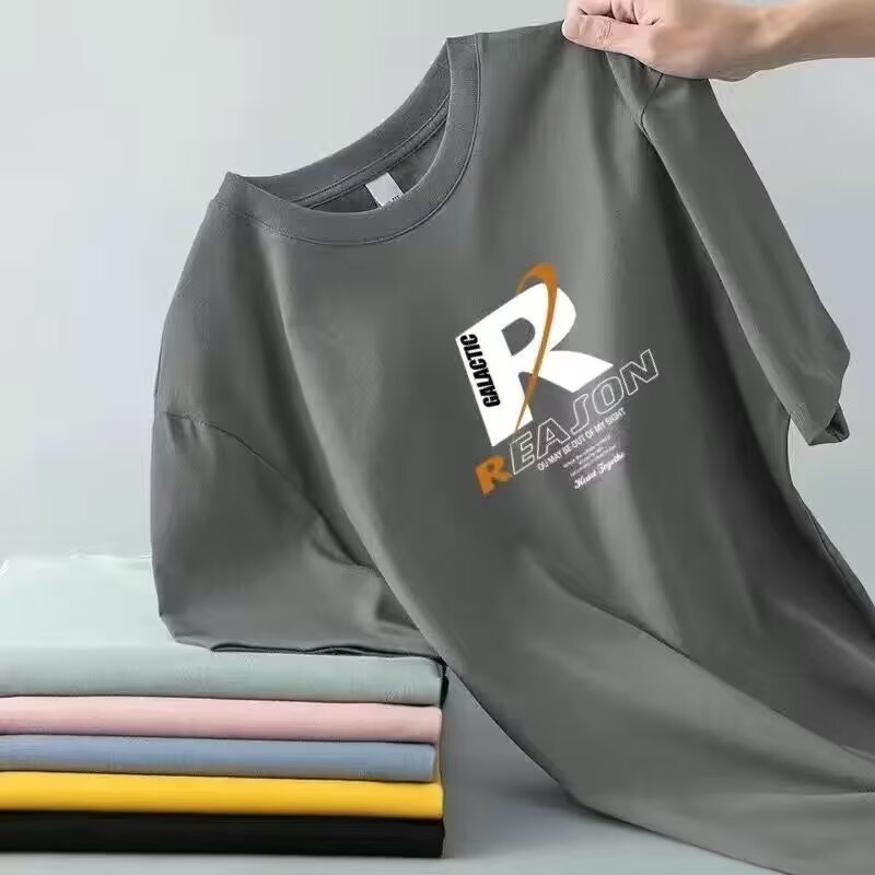 Ice Silk quick-drying T-shirt for men, oversized loose top, ultra-thin sports and fitness summer short-sleeved thin T-shirt for fat people pic 9