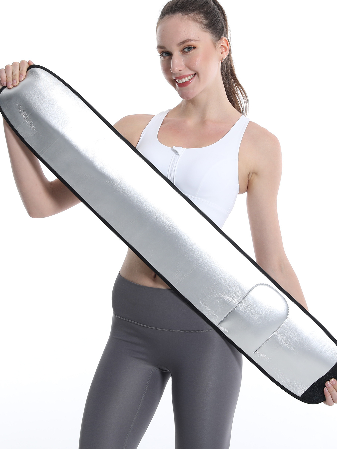 X Cross-border best-selling abdominal tightening belt, sauna sweat-absorbing belt, body-shaping belt, mobile phone bag, silver ion waist seal belt pic 13