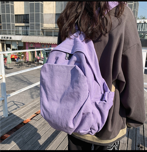 书包女ins风复古森系帆布双肩包日系原宿高中大学生简约百搭背包详情18