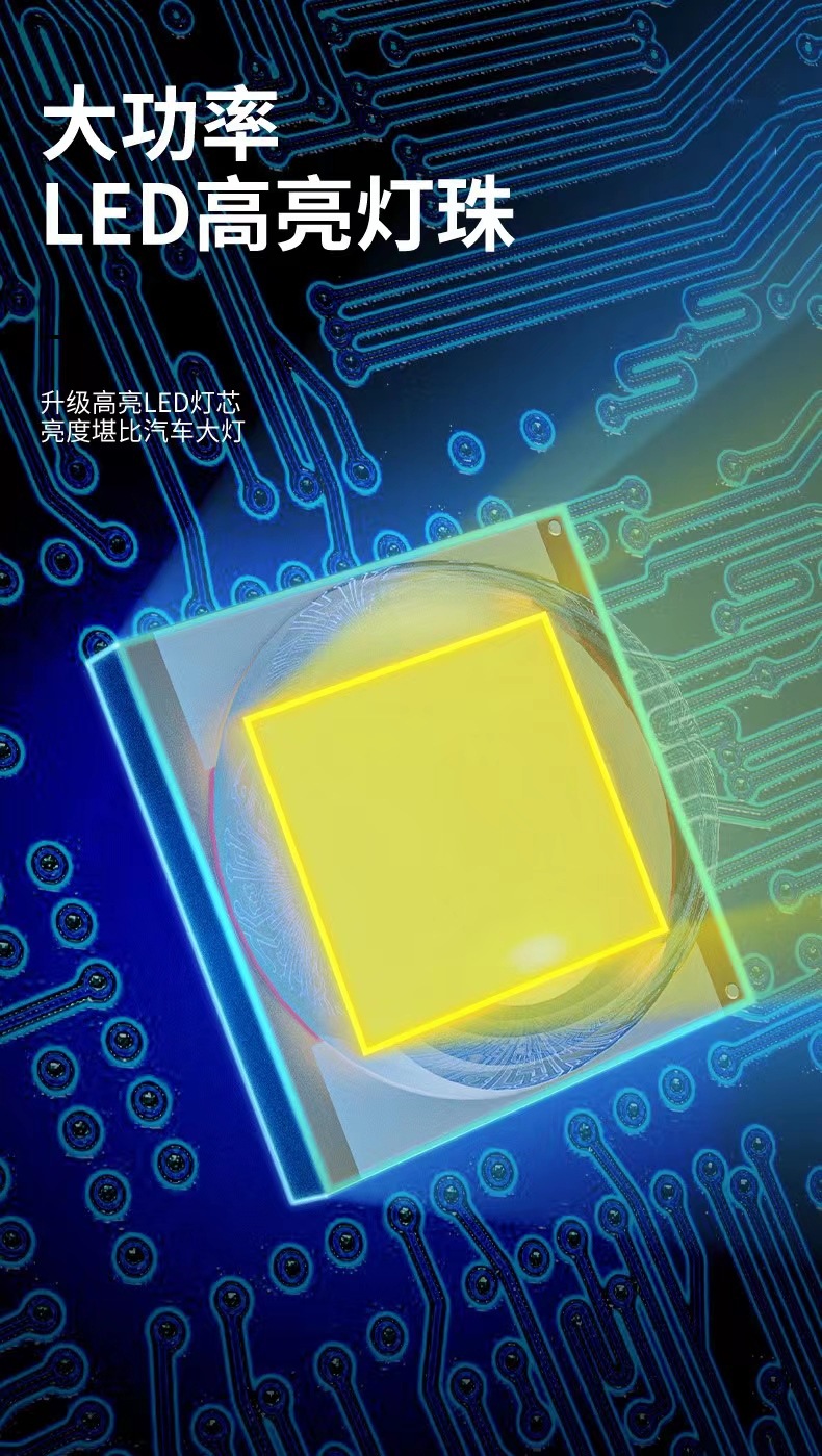 High-brightness focused long-range illumination flashlight, portable and rechargeable LED flashlight for daily patrol pic 10