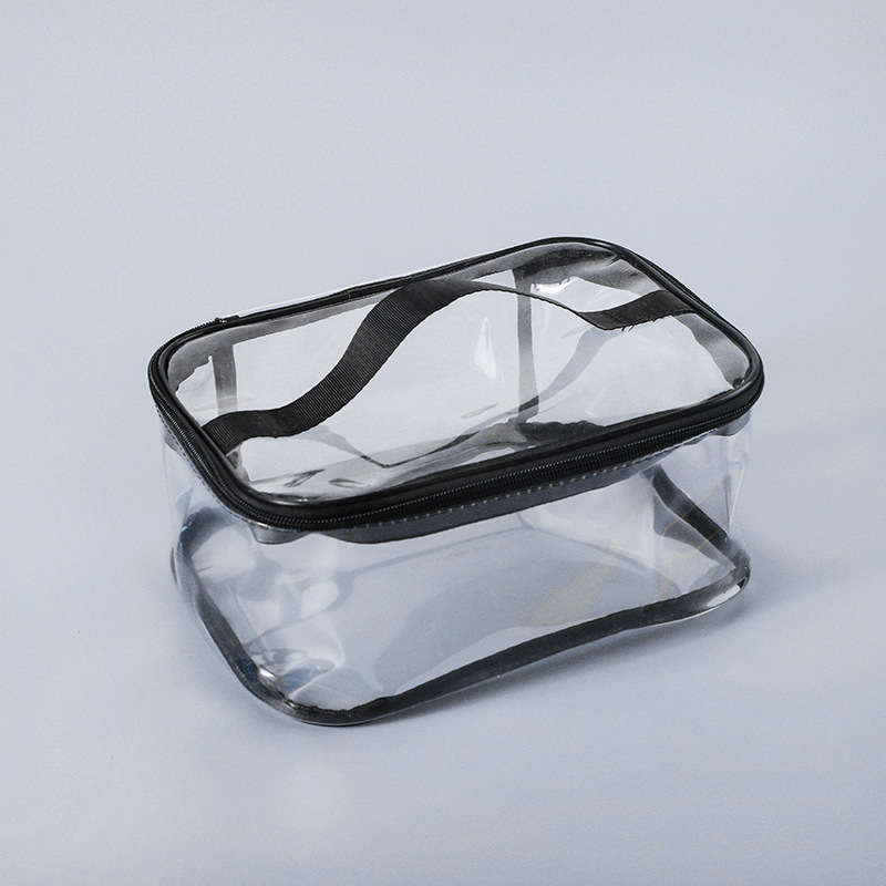 Transparent PVC toiletry bag, multi-functional cosmetics hand-held storage bag, travel large-capacity waterproof toiletry zipper bag pic 6
