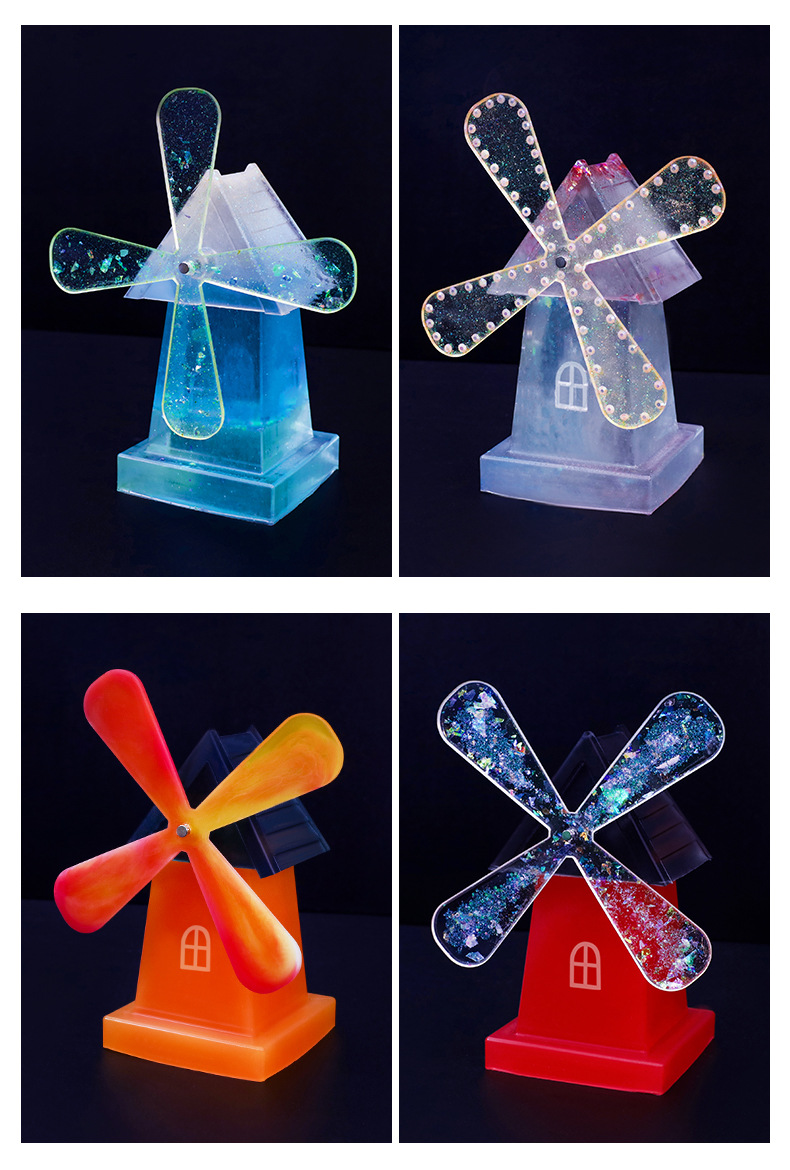 diy水晶滴胶旋转风车模具跨境亚马逊饰品摆台摆件蜡烛硅胶模具详情8