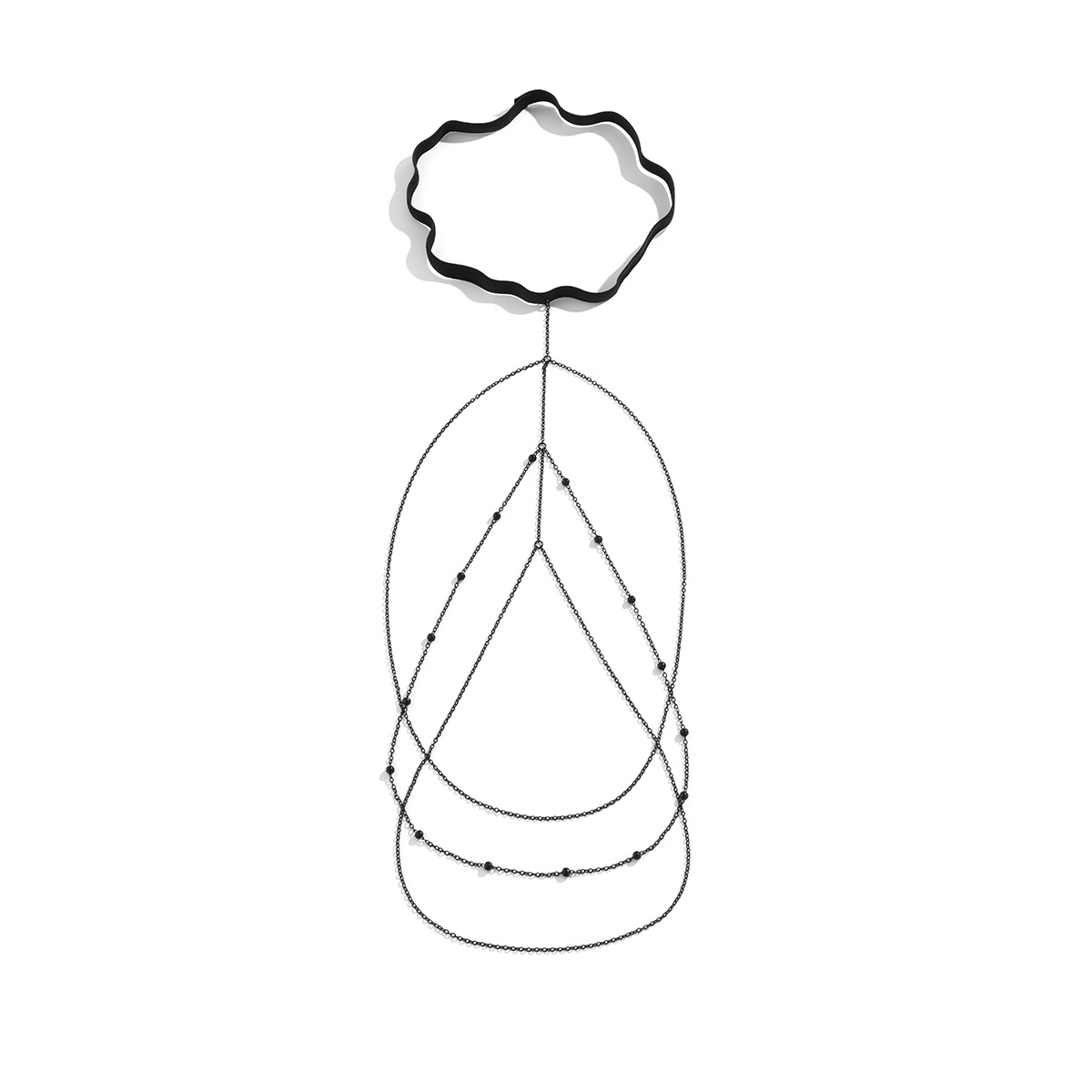 欧美跨境饰品性感链条金属腿环休闲身体链弹力带流苏辣妹大腿链详情30